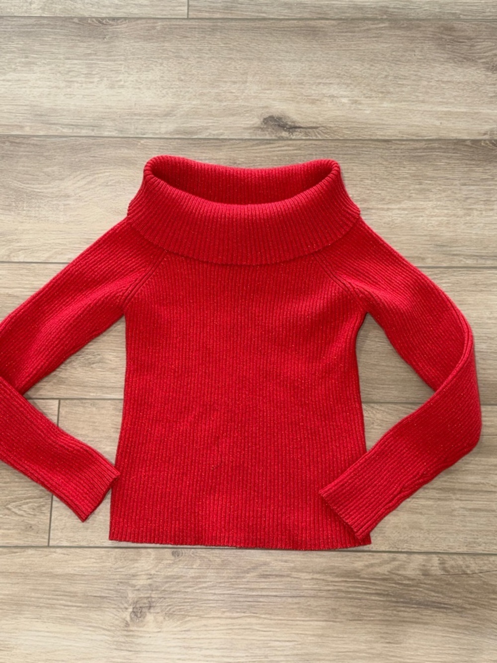 Art class  Red Off-the-Shoulder Ribbed Sweater sparky girls size XLarge (14)